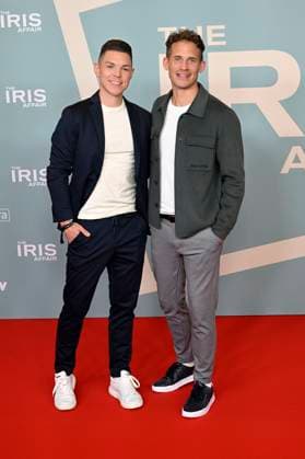 Thomas Fleischmann with guest at the premiere of the Sky series The Iris Affair at Mathäser Filmpalast Munich, 09 10 2025 Foto:xR.xHeinex xFuturexImagex iris_5012