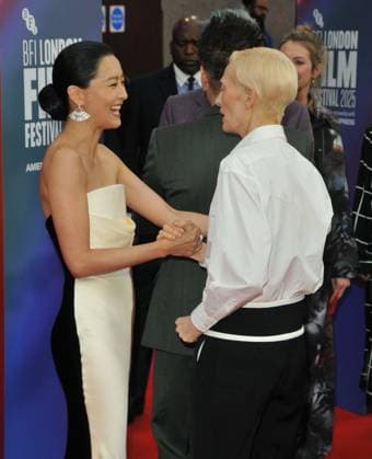 Ballad of a Small Player London Fim Festival premiere Fala Chen and Tilda Swinton at the Ballad of a Small Player 69th BFI London Film Festival headline gala, day 2, Royal Festival Hall, Belvedere Road, on Thursday 09 October 2025 in London, England, UK.  CAP CAN CAN London UK Great Britain Copyright: xCanxNguyen CapitalxPicturesx