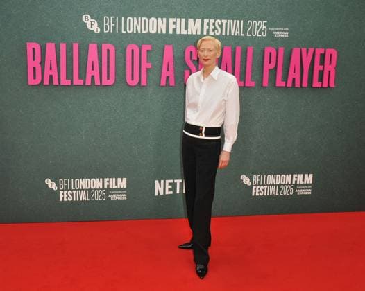 Ballad of a Small Player London Fim Festival premiere Tilda Swinton at the Ballad of a Small Player 69th BFI London Film Festival headline gala, day 2, Royal Festival Hall, Belvedere Road, on Thursday 09 October 2025 in London, England, UK.  CAP CAN CAN London UK Great Britain Copyright: xCanxNguyen CapitalxPicturesx