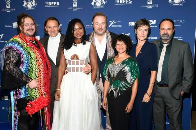 Nicolas Dinkel, Bernhard Bettermann, Victoire Laly, Stephan Grossmann, Daniela Grubert, Julia Bremermann and Tom Keune at the German Acting Award 2025 ceremony at the Pullman Berlin Schweizerhof Hotel Berlin, 09 10 2025 Foto:xF.xKernx xFuturexImagex schauspielrpreis_5106