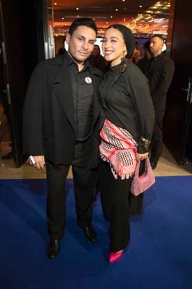 Tua El Fawwal with company at the presentation of the German Drama Award 2025 at the Hotel Pullman Berlin Schweizerhof Berlin, 09 10 2025 Foto:xF.xKernx xFuturexImagex schauspielrpreis_5233