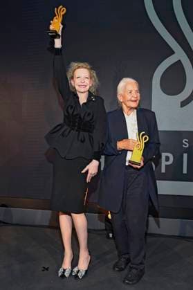 Sunnyi Melles and Hildegard Schmahl at the presentation of the German Acting Award 2025 at the Hotel Pullman Berlin Schweizerhof Berlin, 09 10 2025 Foto:xF.xKernx xFuturexImagex schauspielrpreis_5312