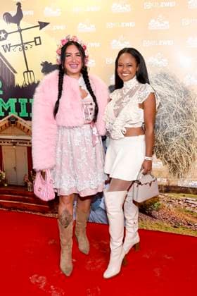 Influencer Nicki Pistola and singer Kavila Wiener Miss Kavila at the premiere party of RTL2s Der Promihof at Gertrudenhof Hürth, 09 10 2025 NRW Germany Copyright: xChristophxHardtx