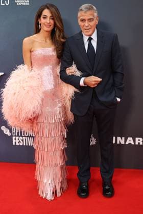 . 10 10 2025. London, United Kingdom. George and Amal Clooney arriving at the Jay Kelly premiere at the London Film Festival.  xStephenxLockx xi-Imagesx IIM-26289-0001