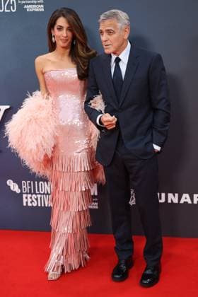 . 10 10 2025. London, United Kingdom. George and Amal Clooney arriving at the Jay Kelly premiere at the London Film Festival.  xStephenxLockx xi-Imagesx IIM-26289-0003