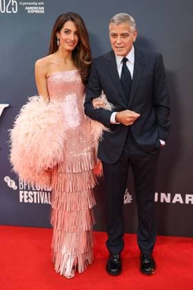 . 10 10 2025. London, United Kingdom. George and Amal Clooney arriving at the Jay Kelly premiere at the London Film Festival.  xStephenxLockx xi-Imagesx IIM-26289-0005