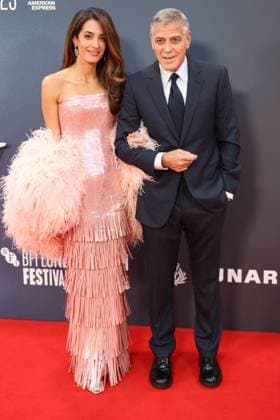 . 10 10 2025. London, United Kingdom. George and Amal Clooney arriving at the Jay Kelly premiere at the London Film Festival.  xStephenxLockx xi-Imagesx IIM-26289-0006