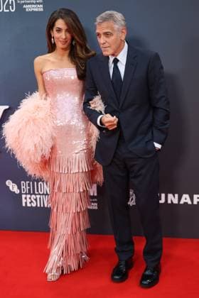. 10 10 2025. London, United Kingdom. George and Amal Clooney arriving at the Jay Kelly premiere at the London Film Festival.  xStephenxLockx xi-Imagesx IIM-26289-0007