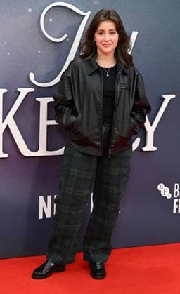 American actress Alex Jarret attends the premiere of Jay Kelly at the 69th BFI London Film Festival in London, England on Friday, October 10, 2025.  LON20251010101 RUNExHELLESTAD