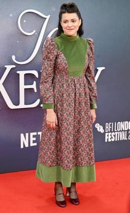 American actress Grace Edwards attends the premiere of Jay Kelly at the 69th BFI London Film Festival in London, England on Friday, October 10, 2025.  LON20251010104 RUNExHELLESTAD