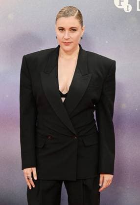 American director Greta Gerwig attends the premiere of Jay Kelly at the 69th BFI London Film Festival in London, England on Friday, October 10, 2025.  LON20251010117 RUNExHELLESTAD
