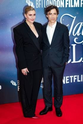 Jay Kelly UK premiere, BFI London Film Festival, Royal Festival Hall, London, 10 October 2025. Greta Gerwig and Noah Baumbach attends the BFI London Film Festival; the UK premiere of JAY KELLY on Friday 10 October 2025 at Royal Festival Hall, London. ., Credit:Julie Edwards Avalon  Copyright: xJuliexEdwardsx xAvalonx 1044592747