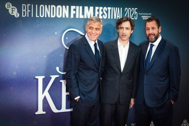Jay Kelly UK premiere, BFI London Film Festival, Royal Festival Hall, London, 10 October 2025. George Clooney, Adam Sandler and Noah Baumbach attends the BFI London Film Festival; the UK premiere of JAY KELLY on Friday 10 October 2025 at Royal Festival Hall, London. ., Credit:Julie Edwards Avalon  Copyright: xJuliexEdwardsx xAvalonx 1044592770