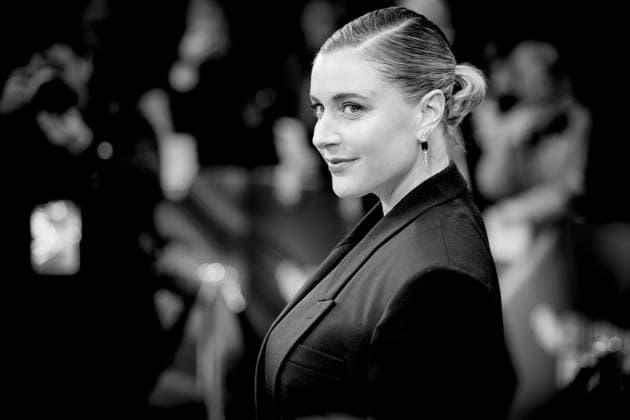 Jay Kelly UK premiere, BFI London Film Festival, Royal Festival Hall, London, 10 October 2025. Greta Gerwig attends the BFI London Film Festival; the UK premiere of JAY KELLY on Friday 10 October 2025 at Royal Festival Hall, London. Editors Note: Image converted to monochrome., Credit:Julie Edwards Avalon  Copyright: xJuliexEdwardsx xAvalonx 1044593171