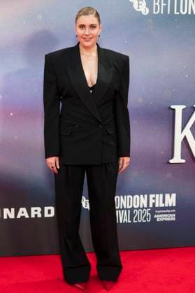 Greta Gerwig at the premiere of the feature film Jay Kelly at the 69 BFI London Film Festival 2025 at the Royal Festival Hall London, 10 10 2025 Foto:xJ.xEdwardsx xFuturexImagex kelly_5047