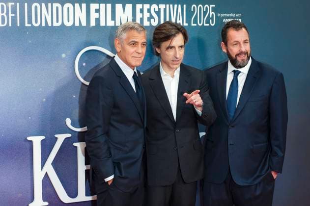 George Clooney, Adam Sandler and Noah Baumbach at the premiere of the feature film Jay Kelly at the 69 BFI London Film Festival 2025 at the Royal Festival Hall London, 10 10 2025 Foto:xJ.xEdwardsx xFuturexImagex kelly_5057