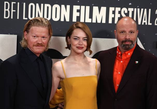 UK premiere Bugonia Jesse Plemons, Emma Stone and Yorgos Lanthimos at the UK premiere of Bugonia at the 69th BFI London Film Festival at The Royal Festival Hall in London. London Royal Festival Hall UK Copyright: xFredxDuvalx