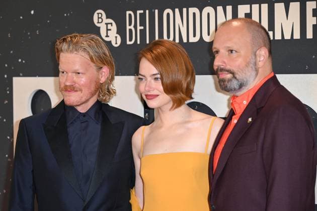 Celebrities attend the ˜Bugonia™ headline gala screening during The 69th BFI London Film Festival at The Royal Festival Hall, London Featuring: Jesse Plemons, Emma Stone, Yorgos Lanthimos Where: London, United Kingdom When: 10 Oct 2025 Credit: Cover Images EDITORIAL USE ONLY. NOT FOR USE BY NEWSPAPERS BASED IN THE UK. Copyright: xx coverimg55169040