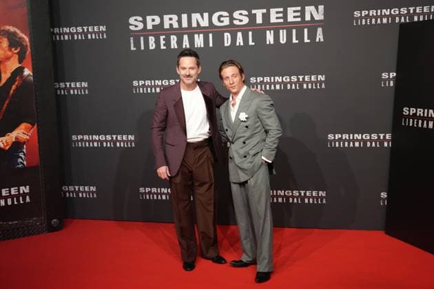 Jeremy Allen White and Scott Cooper attend the Springsteen: Deliver Me From Nowhere photocall at Cinema Moderno in Rome (Italy), October 10, 2025. AntoniettaxBaldassarre