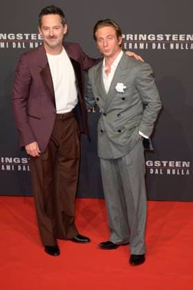 Springsteen Liberami dal nulla red carpet in Rome, Italy - 10 Oct 2025 Scott Cooper (l) and Jeremy Allen White (r) attend the Springsteen Liberami dal Nulla movie red carpet at The Space Cinema Moderno. Rome Italy Copyright: xMarioxCartellix xSOPAxImagesx _DSC4409