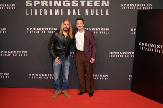 Springsteen Liberami dal nulla red carpet in Rome, Italy - 10 Oct 2025 Marco Perego (l) and Scott Cooper (r) attend the Springsteen Liberami dal Nulla movie red carpet at The Space Cinema Moderno. Rome Italy Copyright: xMarioxCartellix xSOPAxImagesx _DSC4540