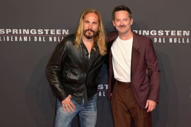Springsteen Liberami dal nulla red carpet in Rome, Italy - 10 Oct 2025 Marco Perego (l) and Scott Cooper (r) attend the Springsteen Liberami dal Nulla movie red carpet at The Space Cinema Moderno. Rome Italy Copyright: xMarioxCartellix xSOPAxImagesx _DSC4541