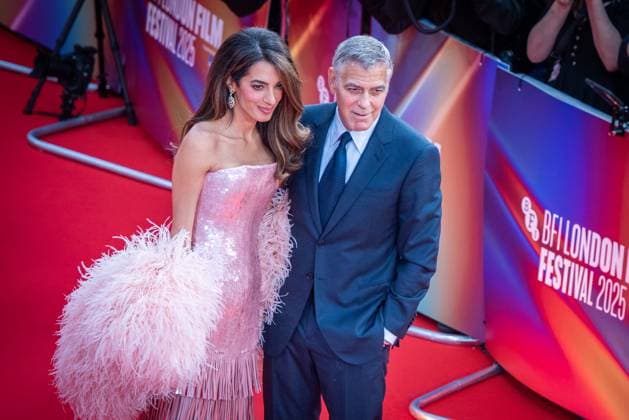 Jay Kelly Headline Gala - The 69th BFI London Film Festival in London - 10 Oct 2025 Amal Clooney and George Clooney attend the Headline Gala screening of Jay Kelly during the 69th BFI London Film Festival at The Royal Festival Hall. London United Kingdom Copyright: xLoredanaxSangiulianox xSOPAxImagesx LSangiuliano-4780