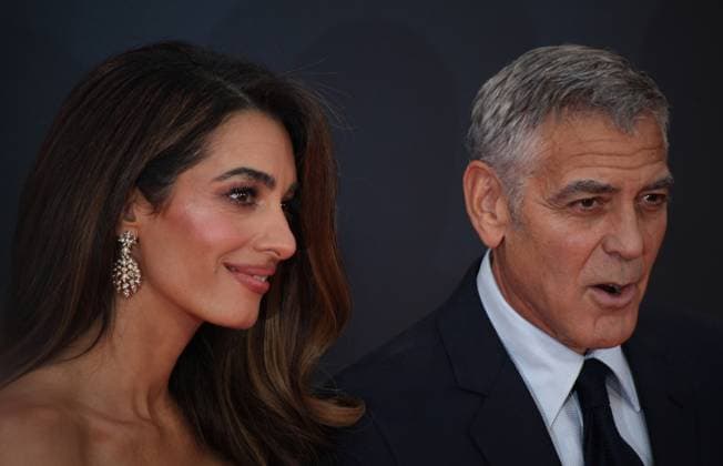 Jay Kelly premiere London, UK. George Clooney and Amal Clooney at the Jay Kelly premiere. 69th BFI London Film Festival. Royal Festival Hall. 10th October 2025. LMK11-S101025-002 Steve Bealing Landmark Media 