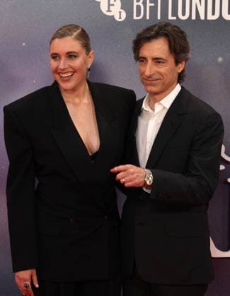 Jay Kelly premiere London, UK. Greta Gerwig, and Noah Baumbach at the Jay Kelly premiere. 69th BFI London Film Festival. Royal Festival Hall. 10th October 2025. LMK11-S101025-002 Steve Bealing Landmark Media 
