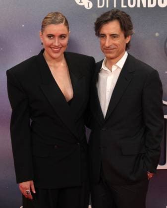 Jay Kelly premiere London, UK. Greta Gerwig, and Noah Baumbach at the Jay Kelly premiere. 69th BFI London Film Festival. Royal Festival Hall. 10th October 2025. LMK11-S101025-002 Steve Bealing Landmark Media 