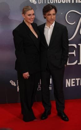 Jay Kelly premiere London, UK. Greta Gerwig, and Noah Baumbach at the Jay Kelly premiere. 69th BFI London Film Festival. Royal Festival Hall. 10th October 2025. LMK11-S101025-002 Steve Bealing Landmark Media 