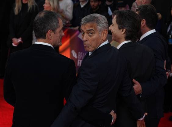 Jay Kelly premiere London, UK. David Heyman, George Clooney, Noah Baumbach and Adam Sandler at the Jay Kelly premiere. 69th BFI London Film Festival. Royal Festival Hall. 10th October 2025. LMK11-S101025-002 Steve Bealing Landmark Media 
