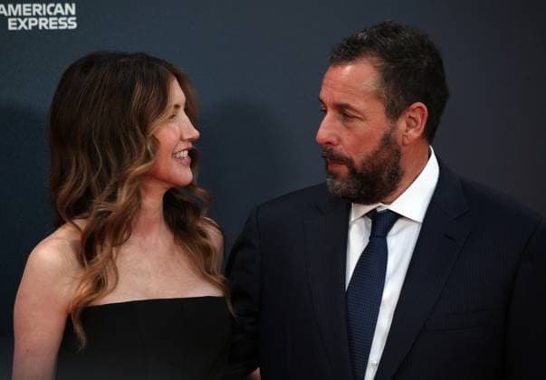 Jay Kelly premiere London, UK. Adam Sandler and Jackie Sandler at the Jay Kelly premiere. 69th BFI London Film Festival. Royal Festival Hall. 10th October 2025. LMK11-S101025-002 Steve Bealing Landmark Media 