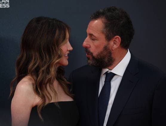 Jay Kelly premiere London, UK. Adam Sandler and Jackie Sandler at the Jay Kelly premiere. 69th BFI London Film Festival. Royal Festival Hall. 10th October 2025. LMK11-S101025-002 Steve Bealing Landmark Media 