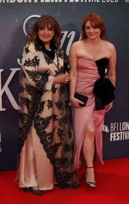 Jay Kelly premiere London, UK. Baria Alumuddin and Samantha Barry at the Jay Kelly premiere. 69th BFI London Film Festival. Royal Festival Hall. 10th October 2025. LMK11-S101025-002 Steve Bealing Landmark Media 