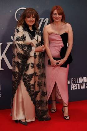 Jay Kelly premiere London, UK. Baria Alumuddin and Samantha Barry at the Jay Kelly premiere. 69th BFI London Film Festival. Royal Festival Hall. 10th October 2025. LMK11-S101025-002 Steve Bealing Landmark Media 