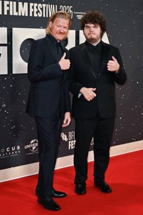 London BFI Bugonia Premiere Jesse Plemons and Aidan Delbis attending the Bugonia Premiere as part of the BFI London Film Festival in London, England on October 10, 2025. Photo by Aurore Marechal ABACAPRESS.COM London  Copyright: xMarechalxAurore ABACAx