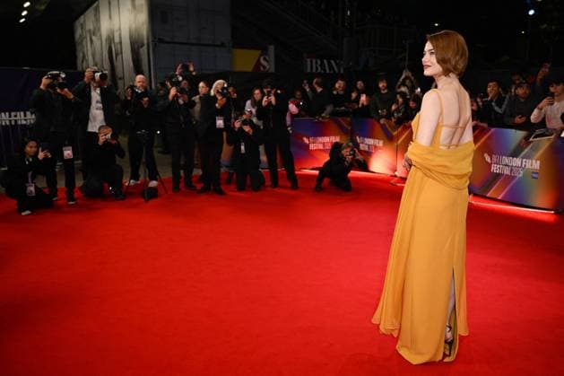 London BFI Bugonia Premiere Emma Stone attending the Bugonia Premiere as part of the BFI London Film Festival in London, England on October 10, 2025. Photo by Aurore Marechal ABACAPRESS.COM London  Copyright: xMarechalxAurore ABACAx