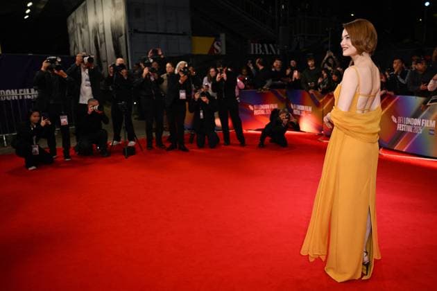 London BFI Bugonia Premiere Emma Stone attending the Bugonia Premiere as part of the BFI London Film Festival in London, England on October 10, 2025. Photo by Aurore Marechal ABACAPRESS.COM London  Copyright: xMarechalxAurore ABACAx