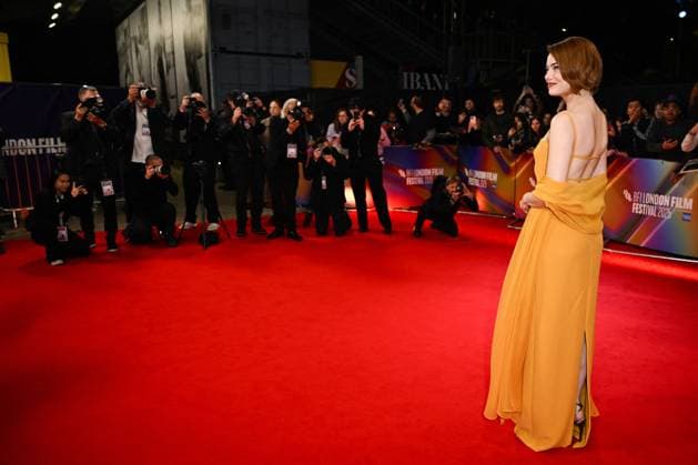London BFI Bugonia Premiere Emma Stone attending the Bugonia Premiere as part of the BFI London Film Festival in London, England on October 10, 2025. Photo by Aurore Marechal ABACAPRESS.COM London  Copyright: xMarechalxAurore ABACAx