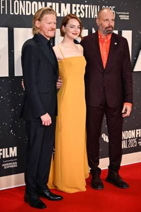 London BFI Bugonia Premiere Jesse Plemons, Emma Stone and Yorgos Lanthimos attending the Bugonia Premiere as part of the BFI London Film Festival in London, England on October 10, 2025. Photo by Aurore Marechal ABACAPRESS.COM London  Copyright: xMarechalxAurore ABACAx