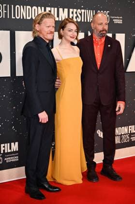 London BFI Bugonia Premiere Jesse Plemons, Emma Stone and Yorgos Lanthimos attending the Bugonia Premiere as part of the BFI London Film Festival in London, England on October 10, 2025. Photo by Aurore Marechal ABACAPRESS.COM London  Copyright: xMarechalxAurore ABACAx