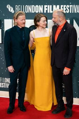 Bugonia Headline Gala - The 69th BFI London Film Festival (L-R) Jesse Plemons, Emma Stone and Director Yorgos Lanthimos attend the Bugonia Headline Gala at the 69th BFI London Film Festival at The Royal Festival Hall London United Kingdom Copyright: xLounisxTiarx xSOPAxImagesx _DSC0139