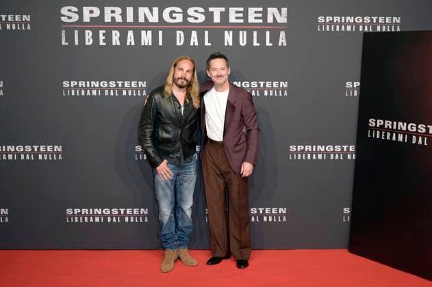 Marco Perego and Scott Cooper at the premiere of the feature film Springsteen Liberami dal nulla Springsteen Deliver Me from Nowhere at Space Cinema Moderno Rome, 10 10 2025 Foto:xA.xM.xTinghinox xFuturexImagex springsteen_rom_5026