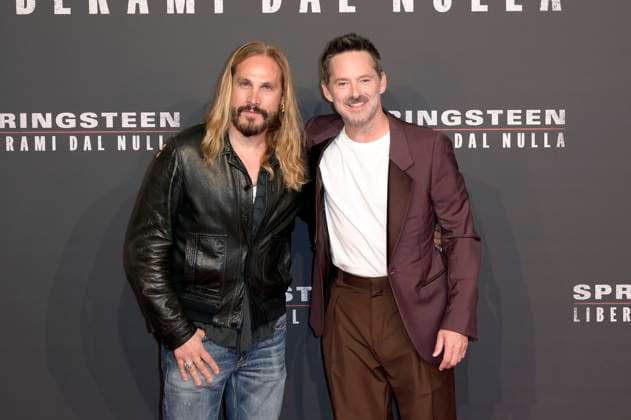 Marco Perego and Scott Cooper at the premiere of the feature film Springsteen Liberami dal nulla Springsteen Deliver Me from Nowhere at Space Cinema Moderno Rome, 10 10 2025 Foto:xA.xM.xTinghinox xFuturexImagex springsteen_rom_5027