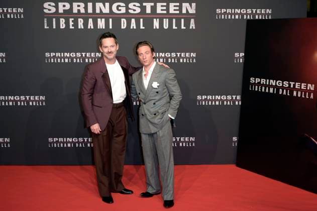 Scott Cooper and Jeremy Allen White at the premiere of the feature film Springsteen Liberami dal nulla Springsteen Deliver Me from Nowhere at Space Cinema Moderno Rome, 10 10 2025 Foto:xA.xM.xTinghinox xFuturexImagex springsteen_rom_5028