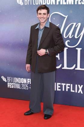 Charlie Rowe at the premiere of the feature film Jay Kelly at the 69 BFI London Film Festival 2025 at the Royal Festival Hall London, 10 10 2025 Foto:xS.xVasx xFuturexImagex kelly_5076