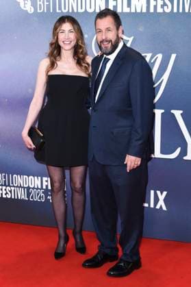 Jackie Sandler with husband Adam Sandler at the premiere of the feature film Jay Kelly at the 69 BFI London Film Festival 2025 at the Royal Festival Hall London, 10 10 2025 Foto:xS.xVasx xFuturexImagex kelly_5146