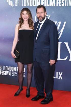 Jackie Sandler with husband Adam Sandler at the premiere of the feature film Jay Kelly at the 69 BFI London Film Festival 2025 at the Royal Festival Hall London, 10 10 2025 Foto:xS.xVasx xFuturexImagex kelly_5147
