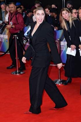 Greta Gerwig at the premiere of the feature film Jay Kelly at the 69 BFI London Film Festival 2025 at the Royal Festival Hall London, 10 10 2025 Foto:xS.xVasx xFuturexImagex kelly_5154